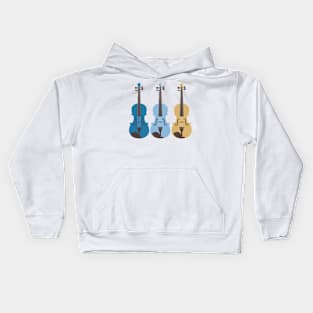 A Serenade of Strings in Blue and Gold Kids Hoodie